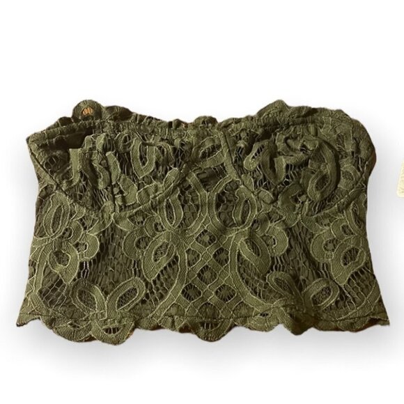Free People Army Olive Adella Corset Bra bralette size Small - Picture 4 of 15